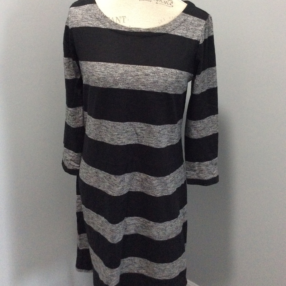 Gap 3/4 sleeve striped shift dress